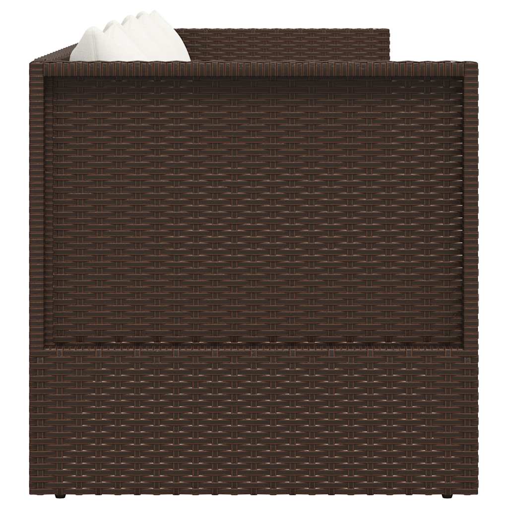 Garten-Sofabett mit Kissen Poly Rattan Braun