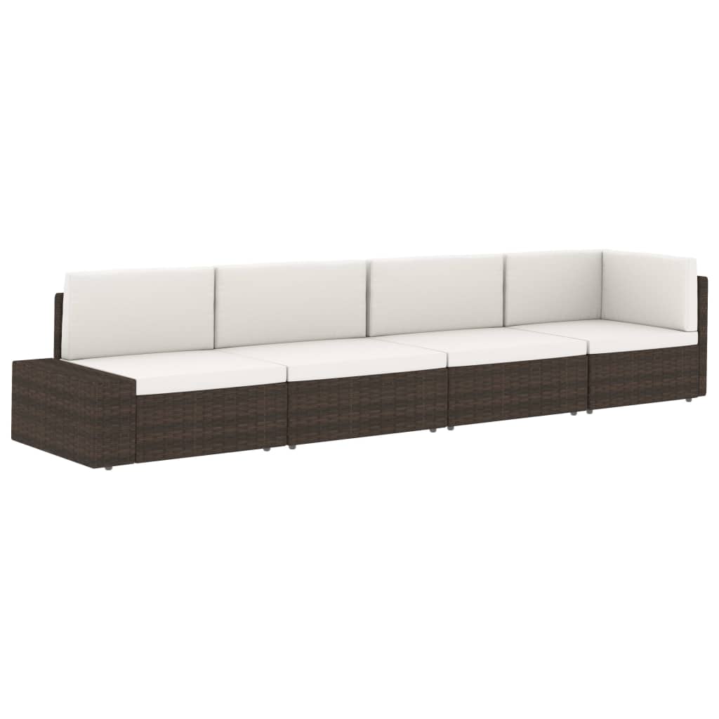 Modulares Sofa-Eckteil Poly Rattan Schwarz