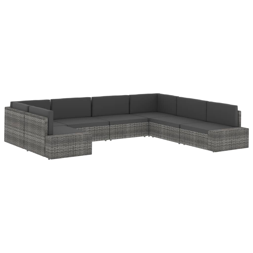 Modulares Sofa-Eckteil Poly Rattan Schwarz