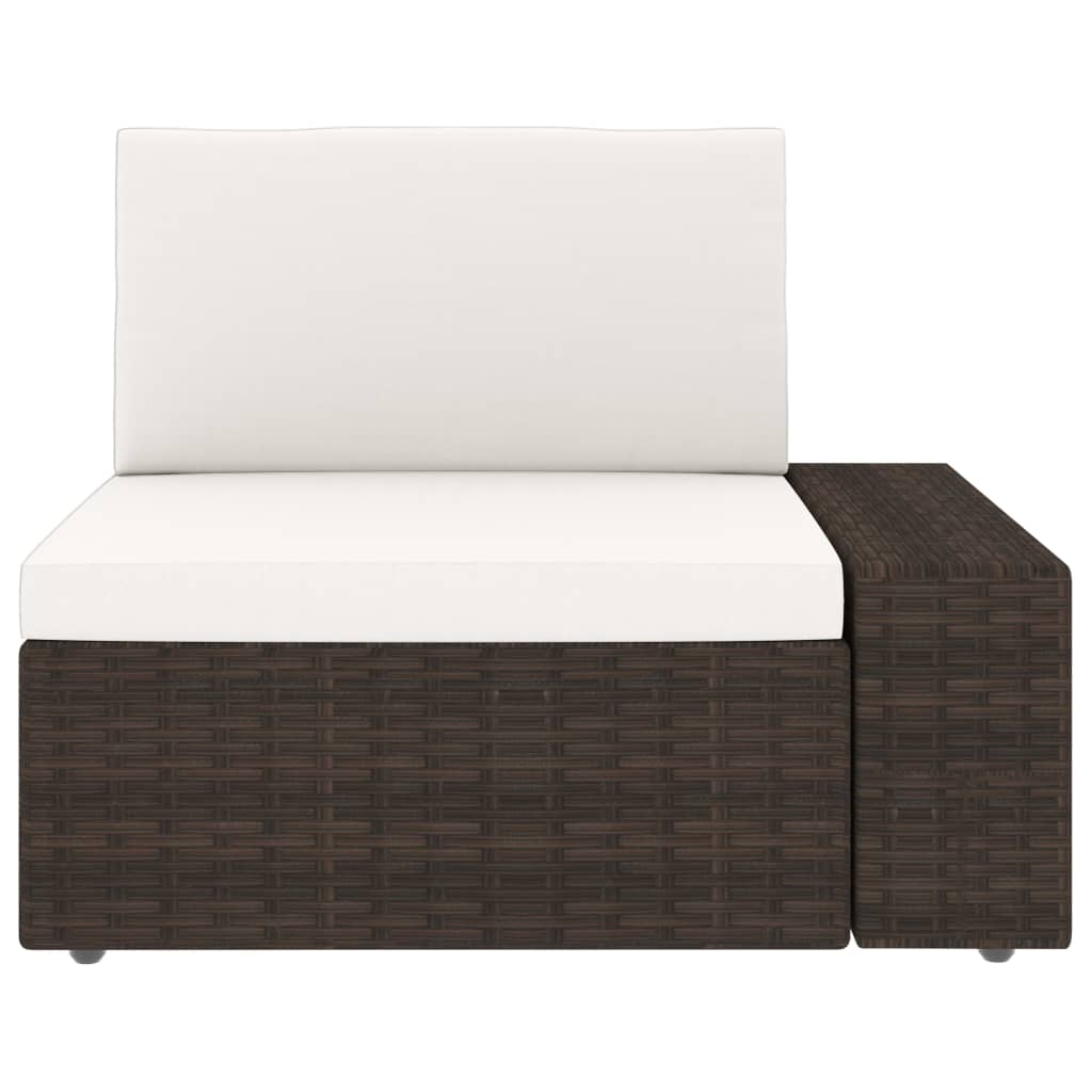 Modulares Sofa-Eckteil mit Armlehne (links) Poly Rattan Braun