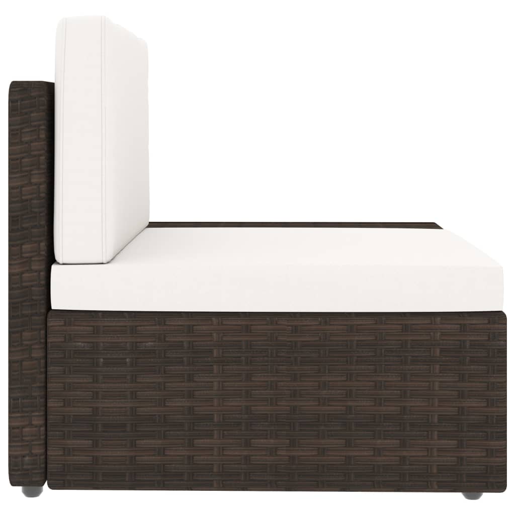 Modulares Sofa-Eckteil mit Armlehne (links) Poly Rattan Braun