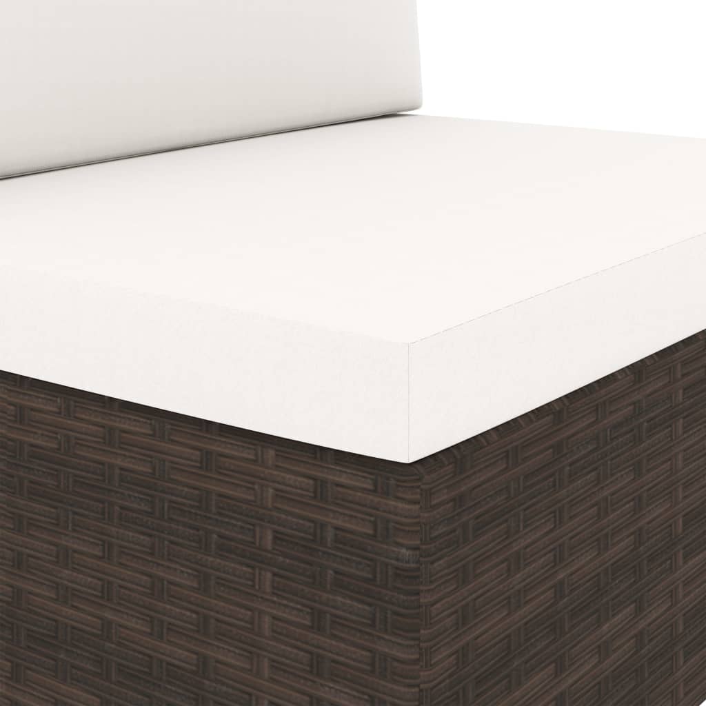 Modulares Sofa-Eckteil mit Armlehne (links) Poly Rattan Braun
