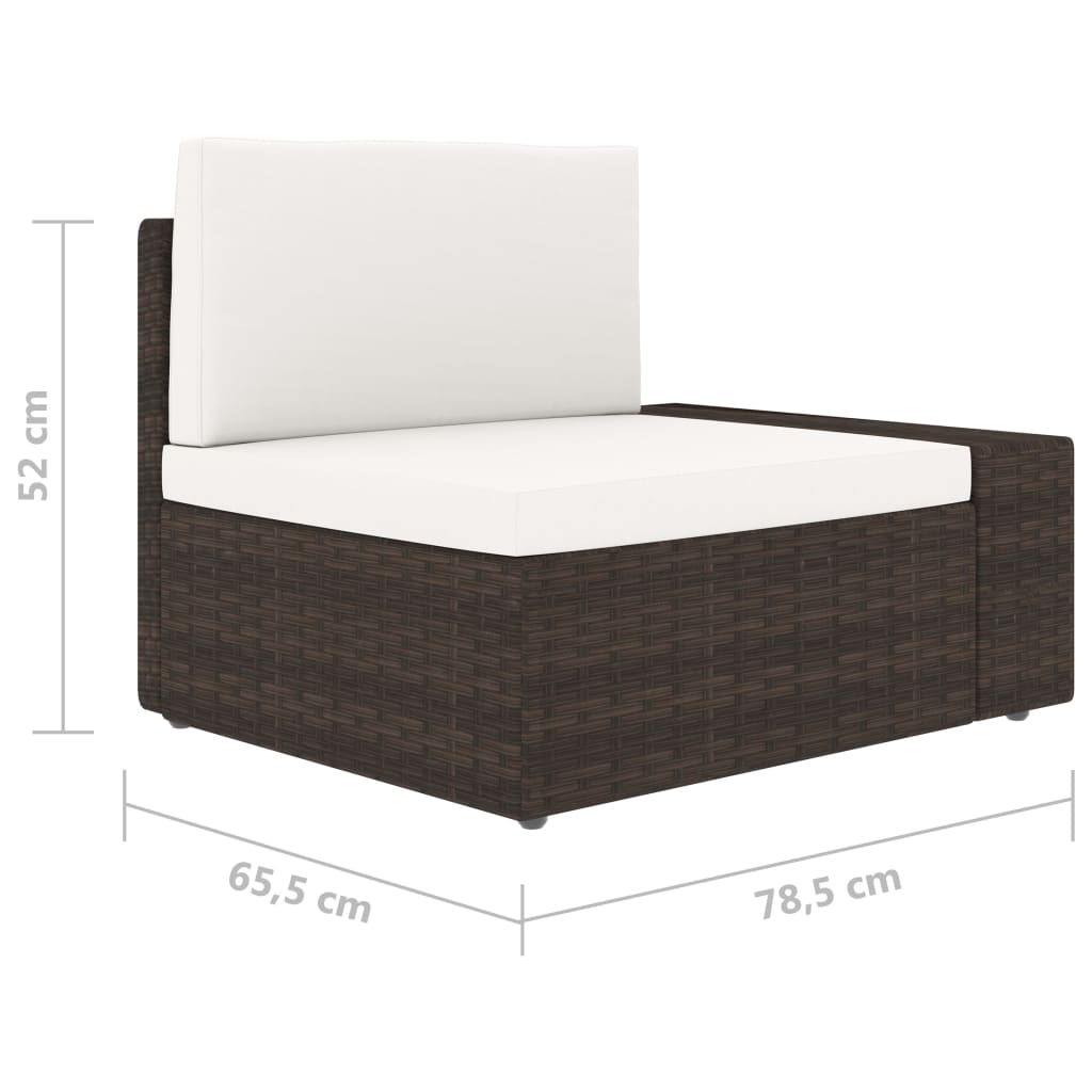 Modulares Sofa-Eckteil mit Armlehne (links) Poly Rattan Braun