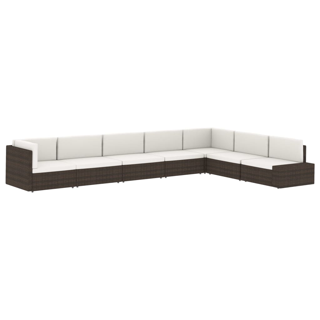 Modulares Sofa-Eckteil mit Armlehne (links) Poly Rattan Braun