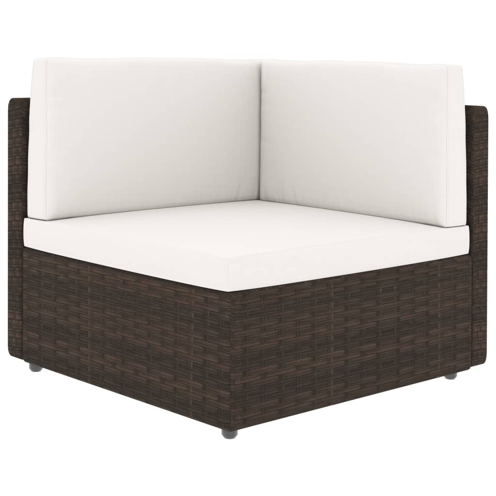 Modulares Sofa-Eckteil Poly Rattan Braun