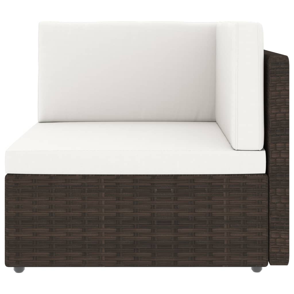 Modulares Sofa-Eckteil Poly Rattan Braun