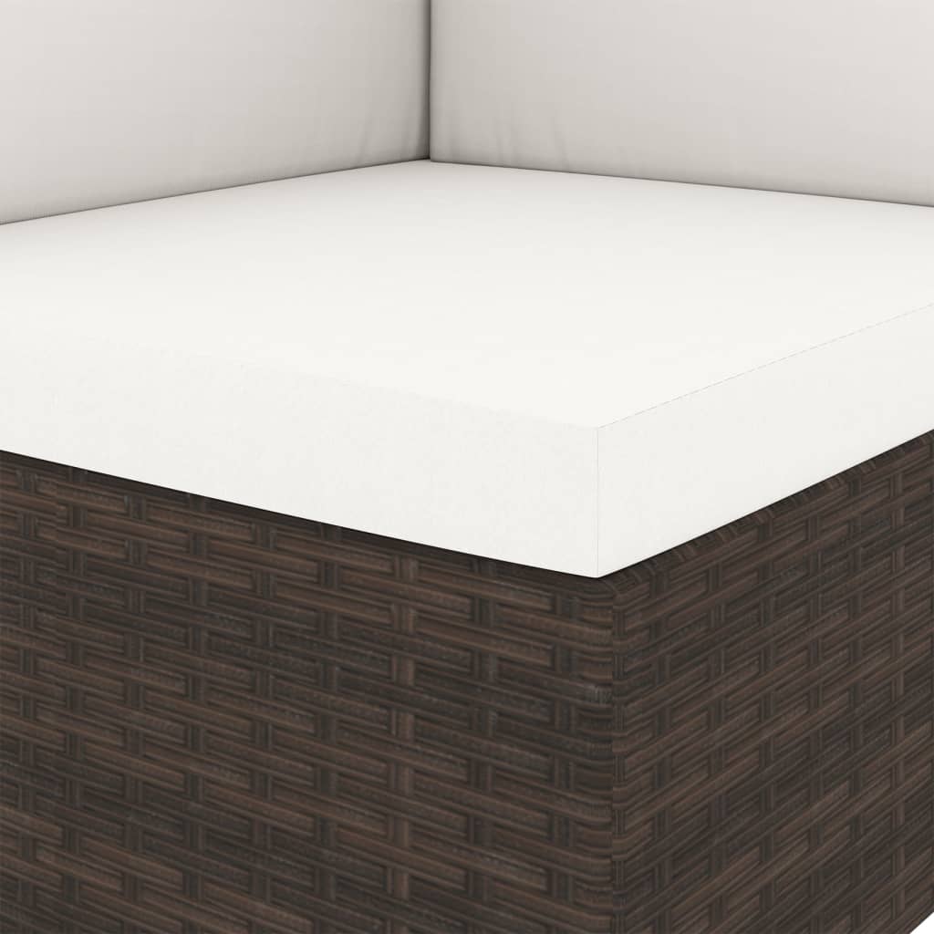 Modulares Sofa-Eckteil Poly Rattan Braun