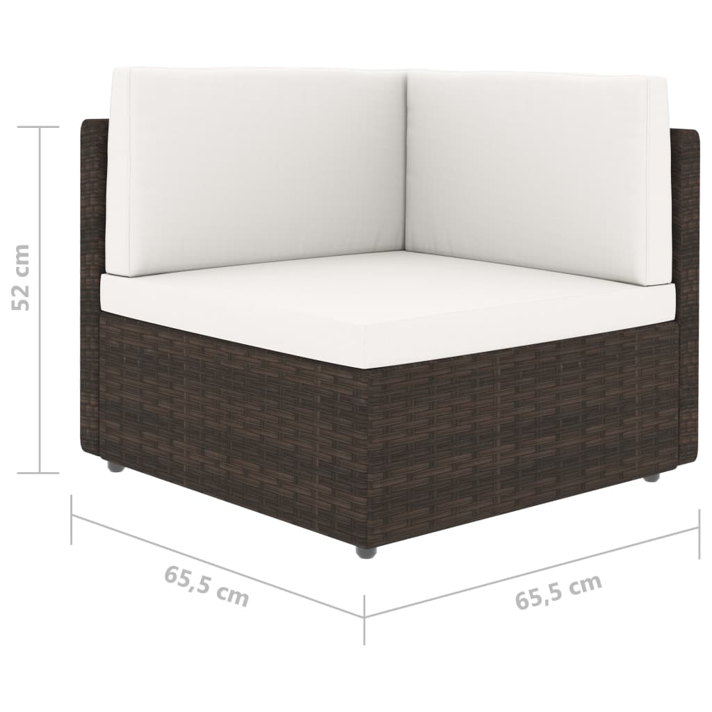 Modulares Sofa-Eckteil Poly Rattan Braun