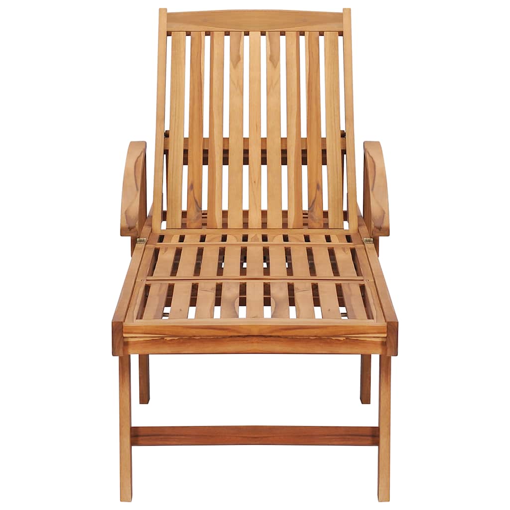 Sonnenliegen 2 Stk. mit Tisch Massivholz Teak