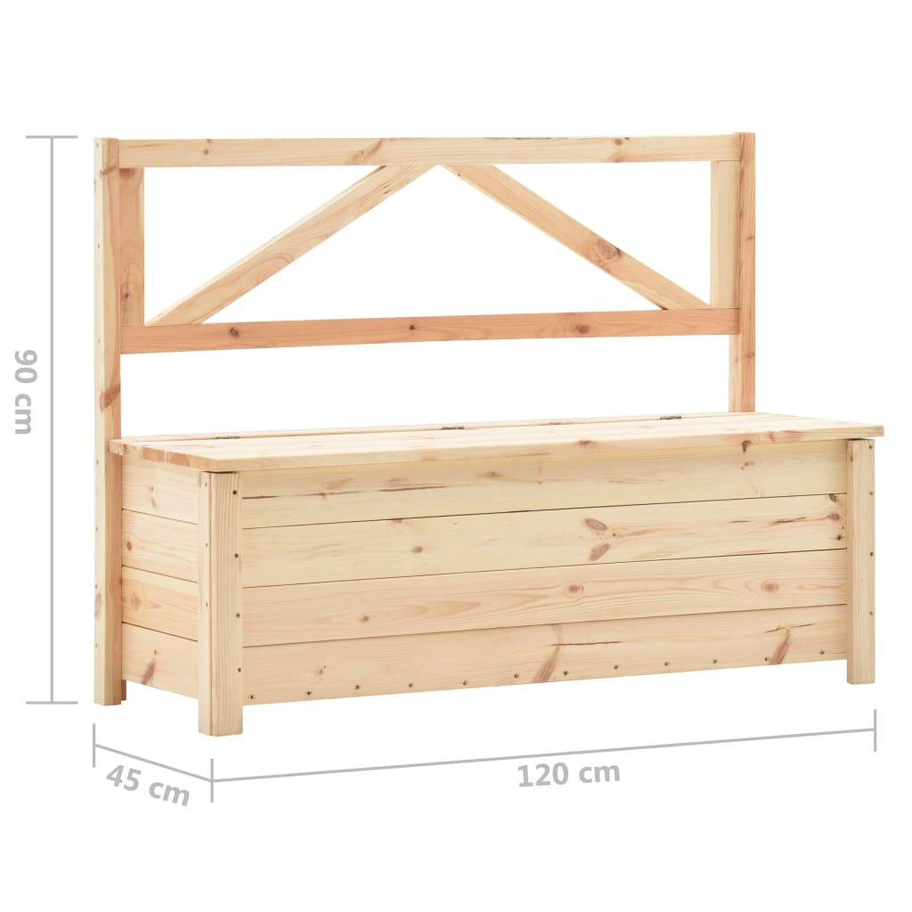 Sitzbank mit Stauraum 120 cm Massivholz Kiefer