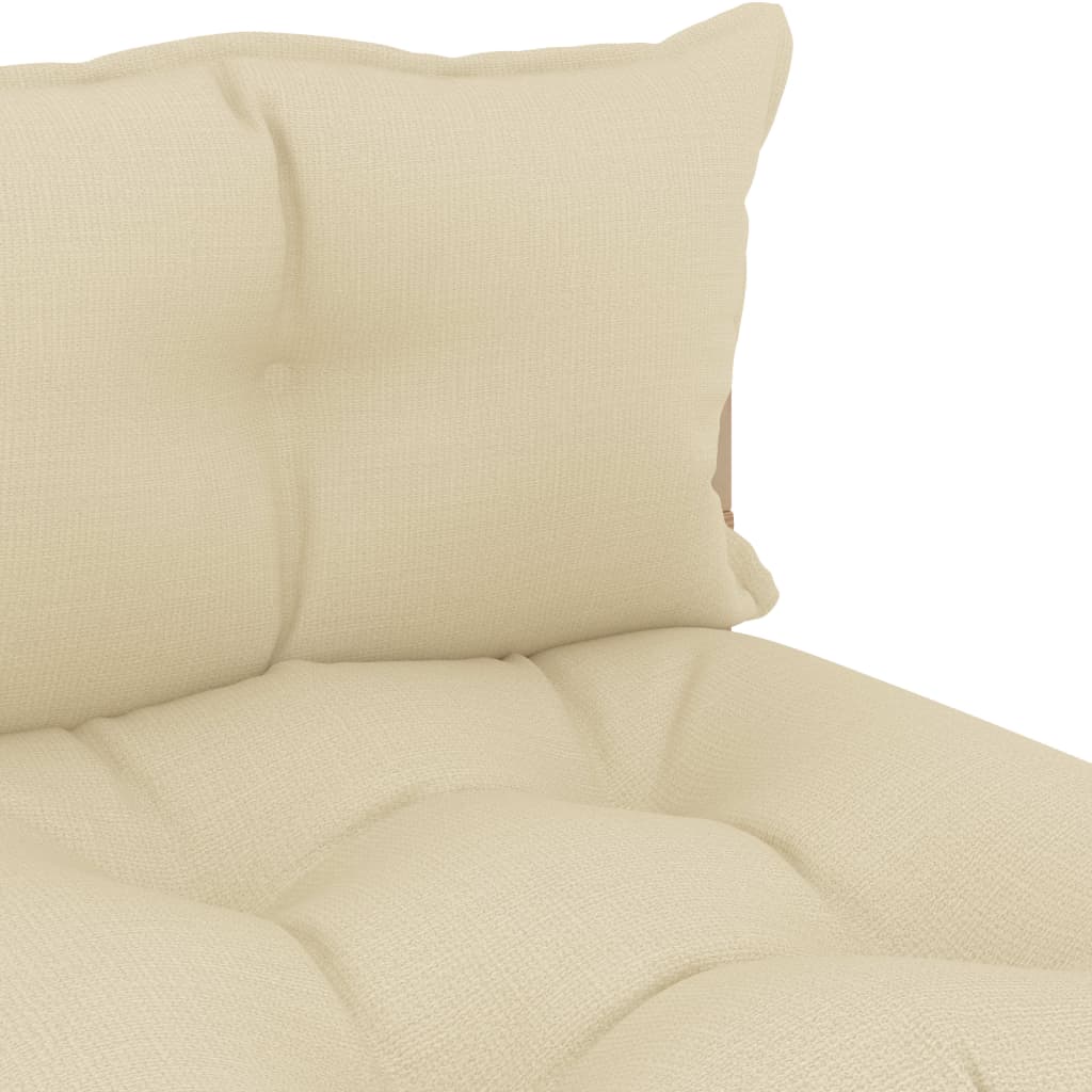 Garten-Paletten-Mittelsofa mit Kissen in Creme Holz