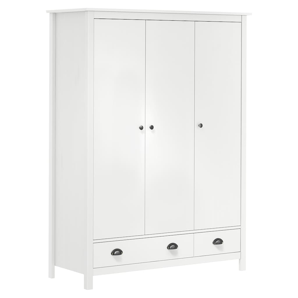 Kleiderschrank mit 3 Türen Hill Weiß 127x50x170 cm Kiefernholz