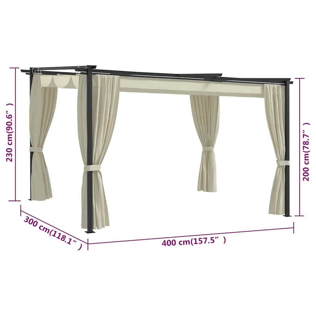 Pavillon 4 x 3 m Creme