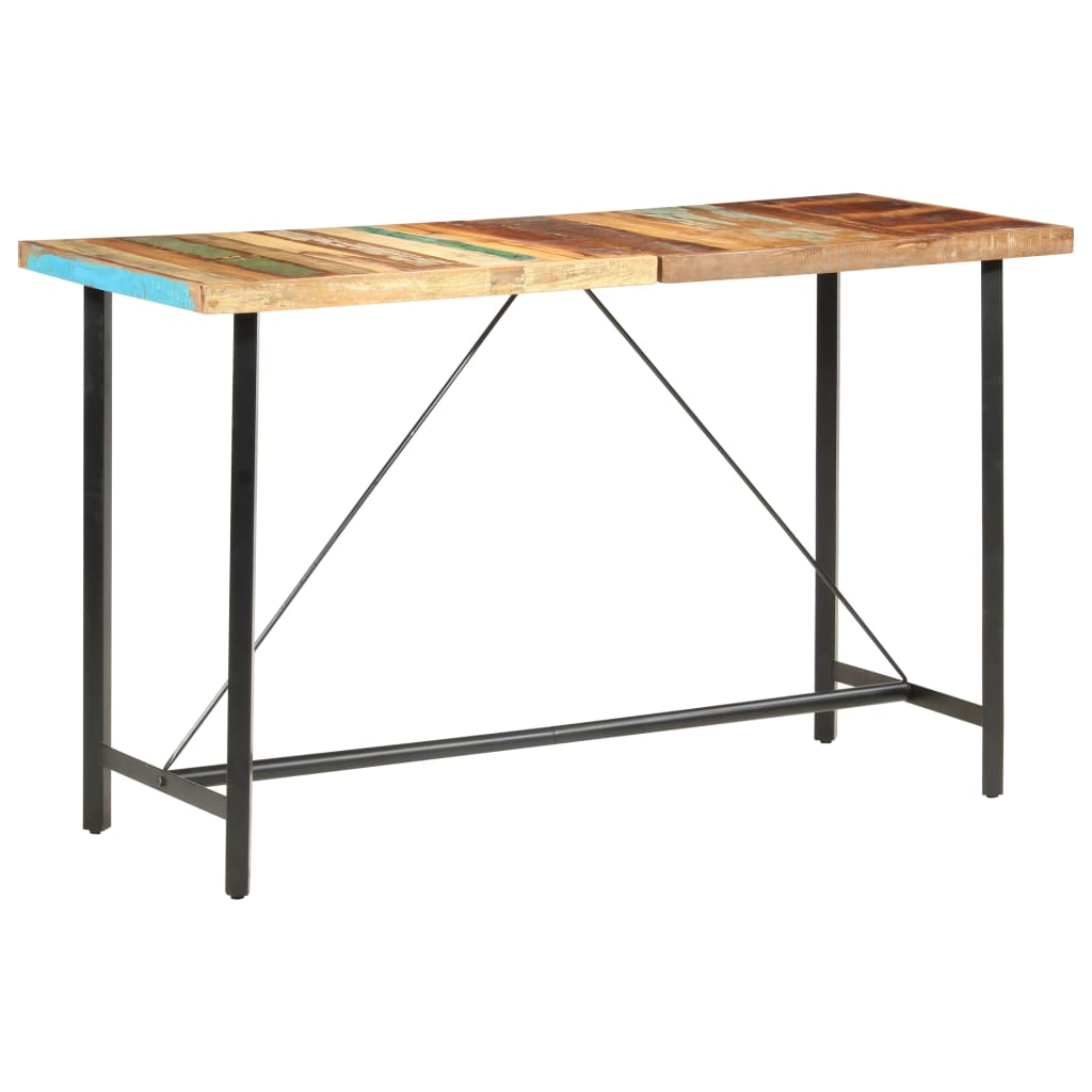 9-tlg. Bar-Set Recyceltes Massivholz und Echtleder