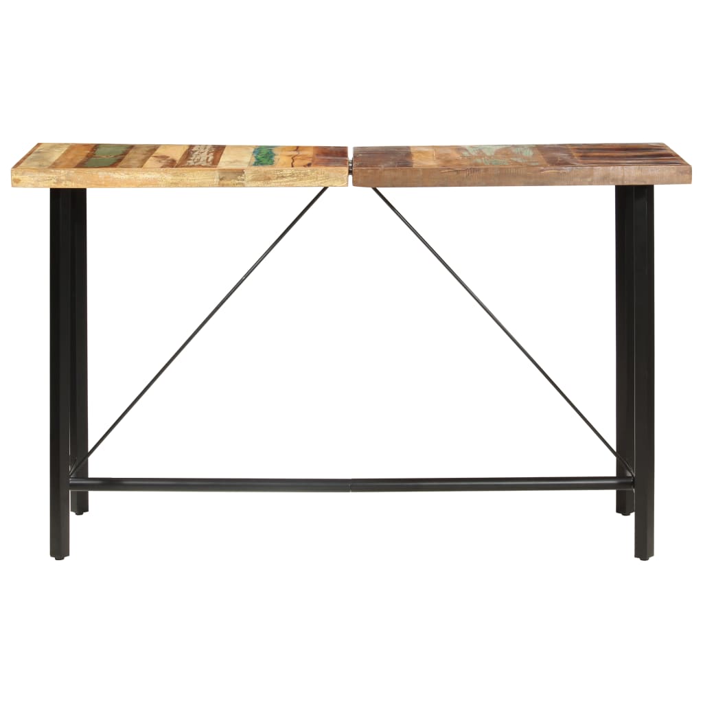 9-tlg. Bar-Set Recyceltes Massivholz und Echtleder