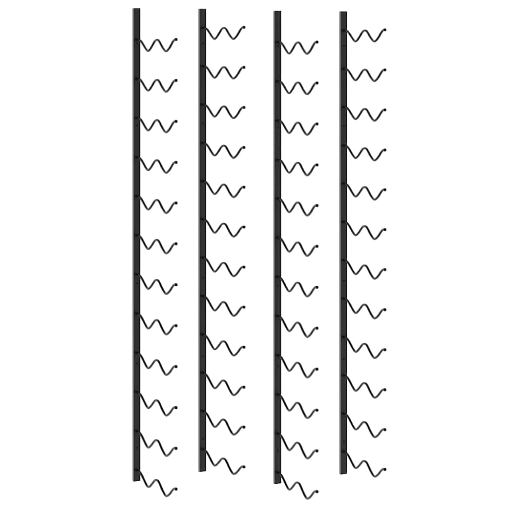 Wand-Weinregale für 48 Flaschen 2 Stk. Schwarz Eisen