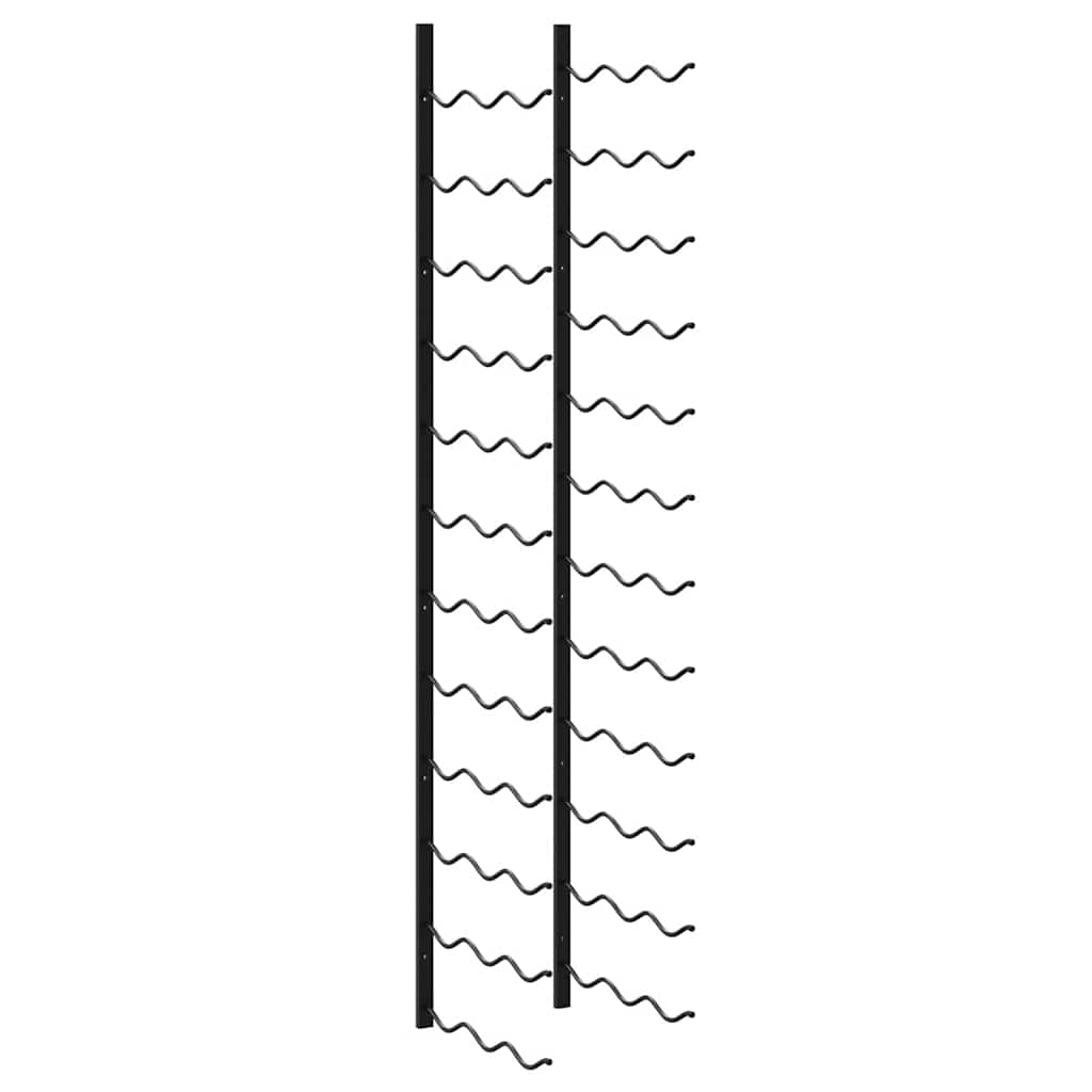 Wand-Weinregale für 72 Flaschen 2 Stk. Schwarz Eisen