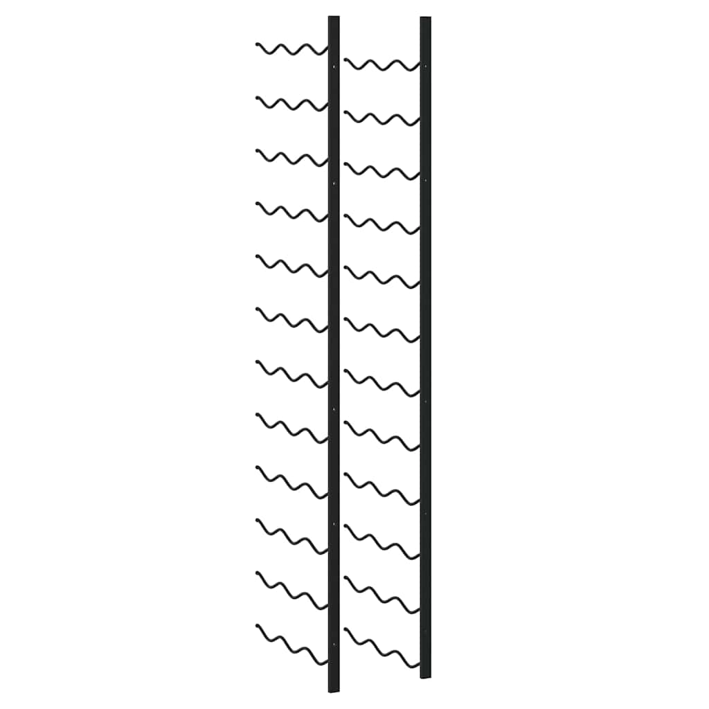 Wand-Weinregale für 72 Flaschen 2 Stk. Schwarz Eisen