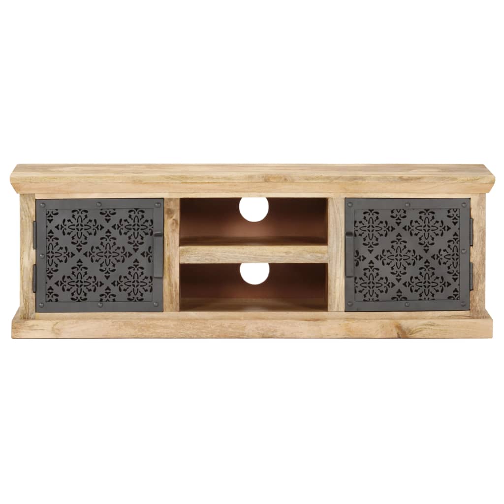 TV-Schrank mit Stahltüren 120x30x40 cm Mango Massivholz