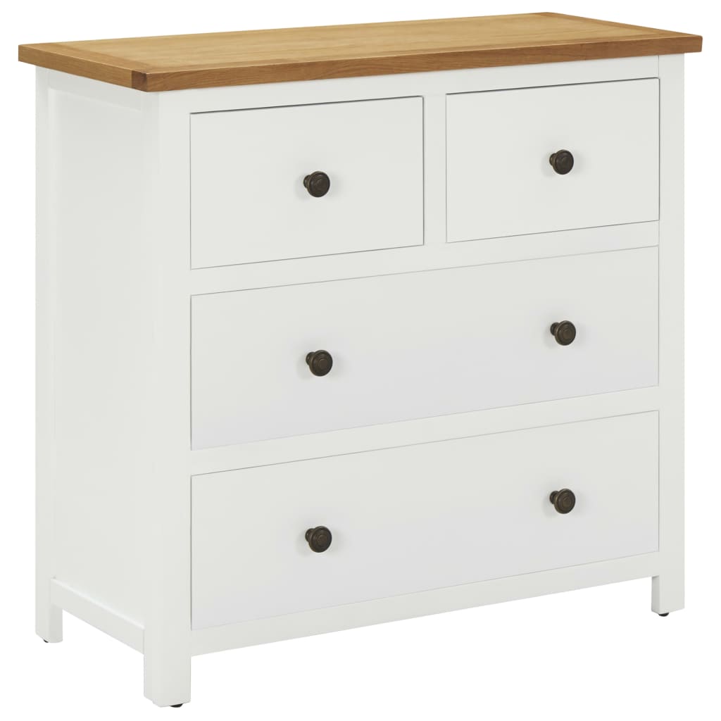Kommode 80x35x75 cm Massivholz Eiche