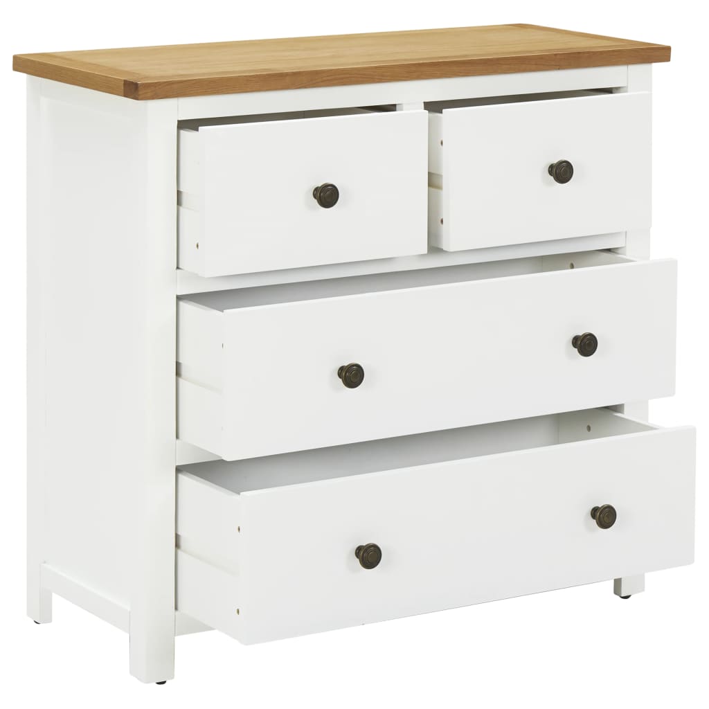 Kommode 80x35x75 cm Massivholz Eiche