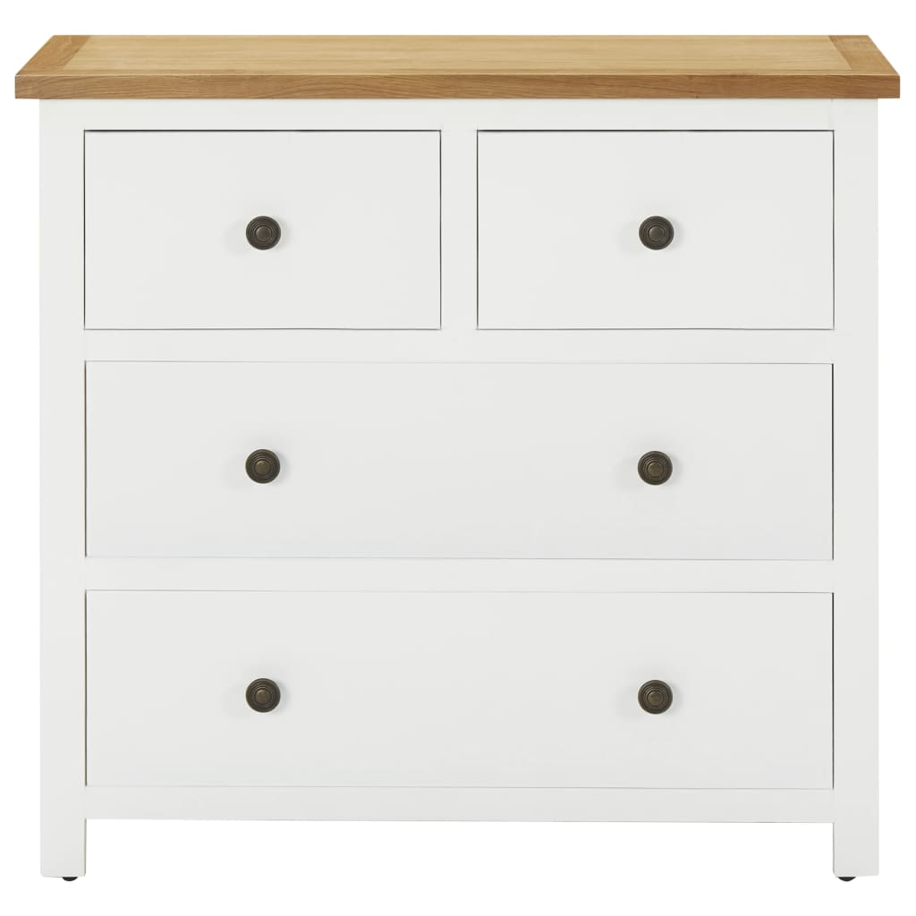 Kommode 80x35x75 cm Massivholz Eiche