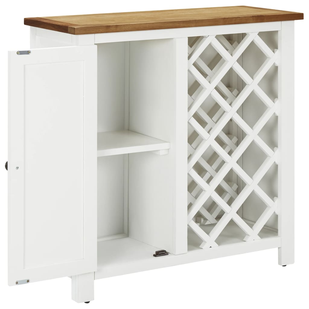 Weinschrank 80x32x80 cm Eiche Massivholz