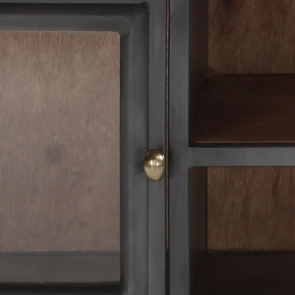 TV-Schrank Grau 120x30x40 cm Massivholz Akazie und Stahl