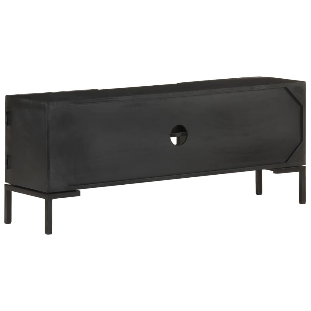 TV-Schrank Schwarz 115x30x46 cm Massivholz Mango