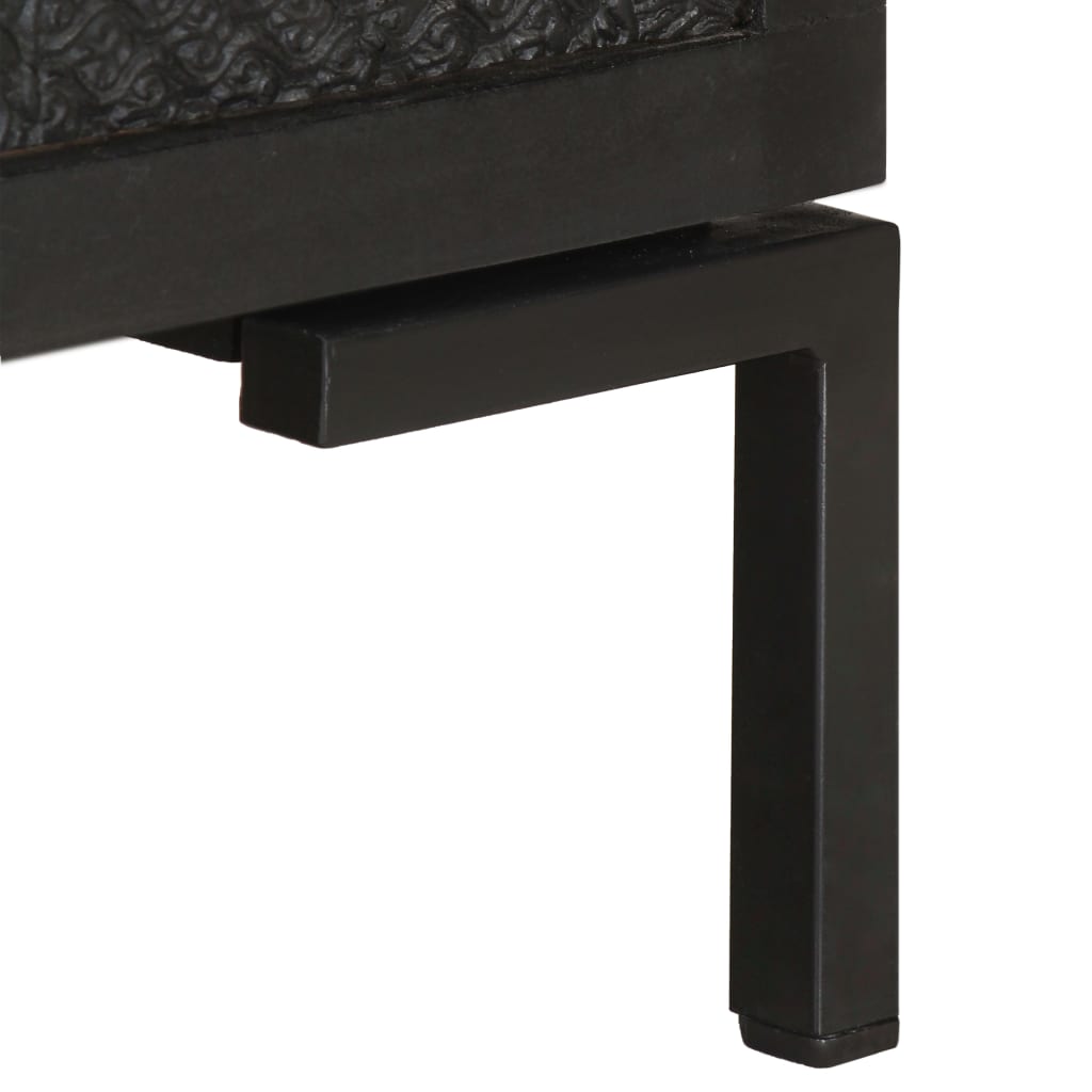TV-Schrank Schwarz 115x30x46 cm Massivholz Mango