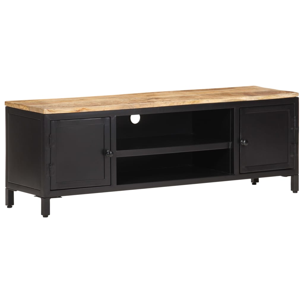 TV-Schrank 120x30x40 cm Raues Mango-Massivholz