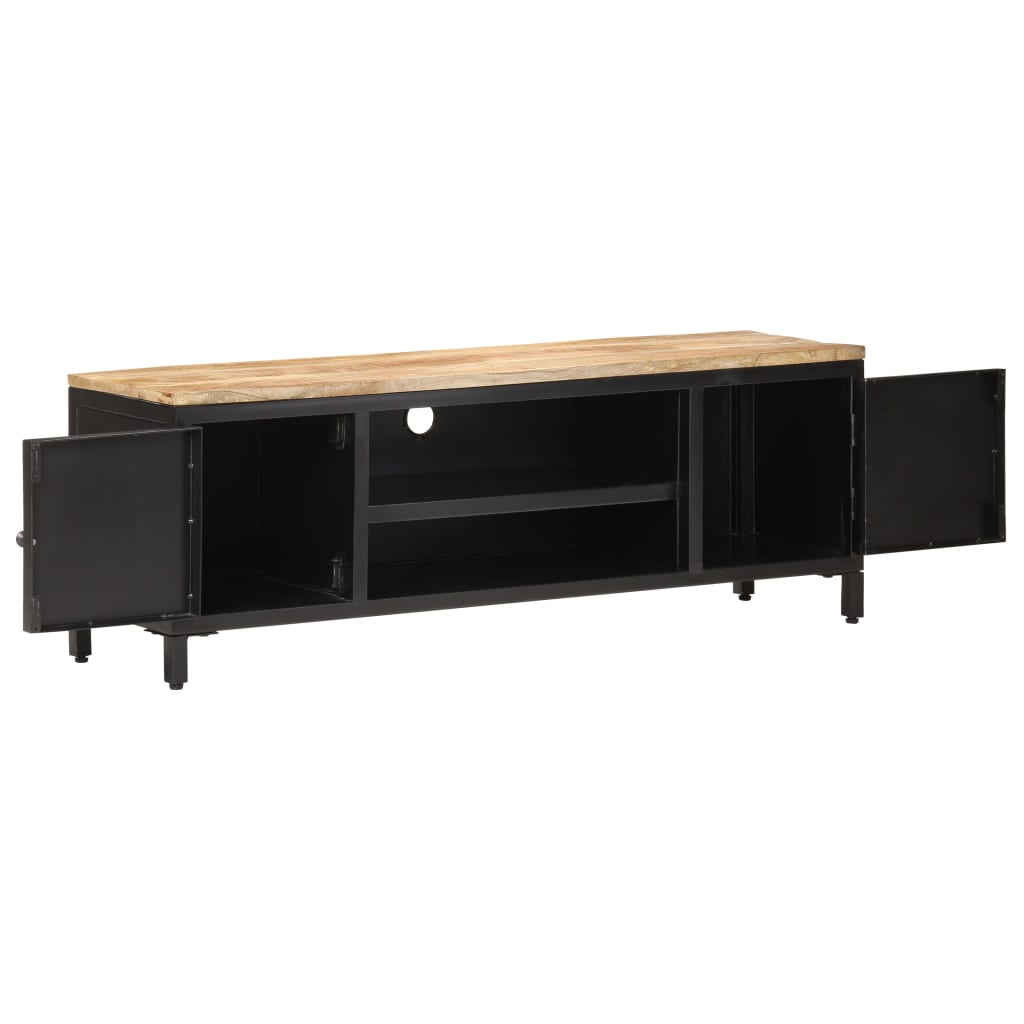 TV-Schrank 120x30x40 cm Raues Mango-Massivholz
