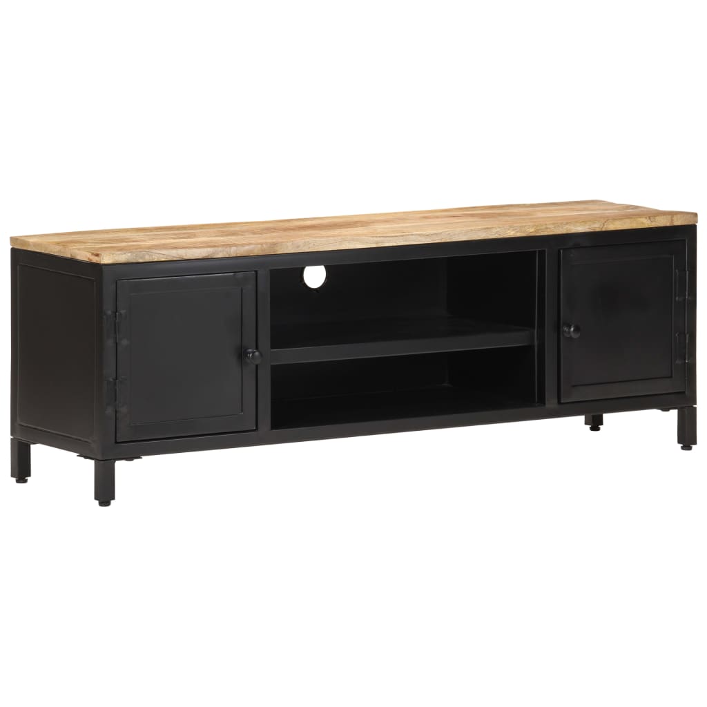 TV-Schrank 120x30x40 cm Raues Mango-Massivholz