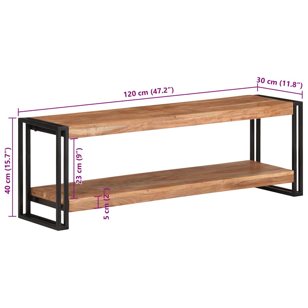 TV-Schrank 120x30x40 cm Massivholz Akazie