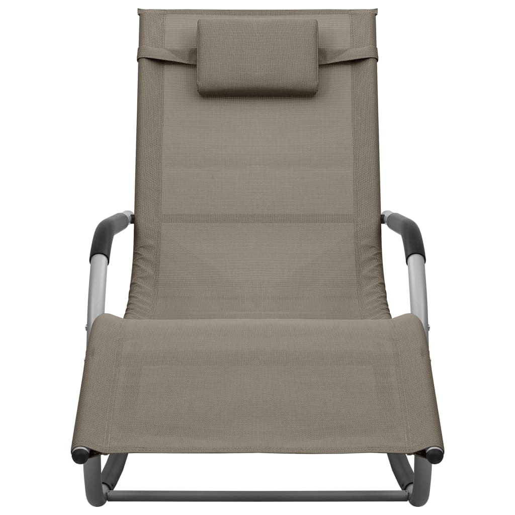 Sonnenliegen 2 Stk. Textilene Taupe und Grau
