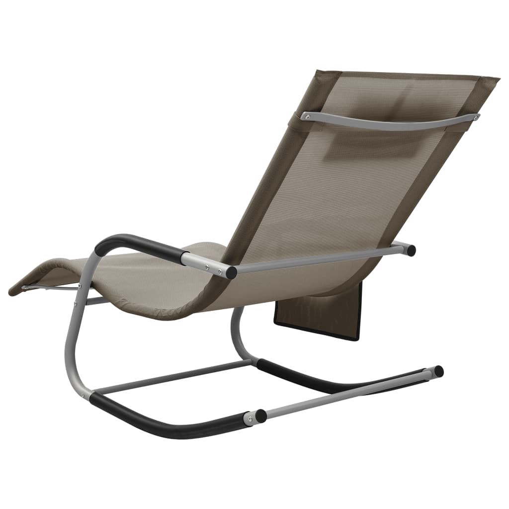 Sonnenliegen 2 Stk. Textilene Taupe und Grau