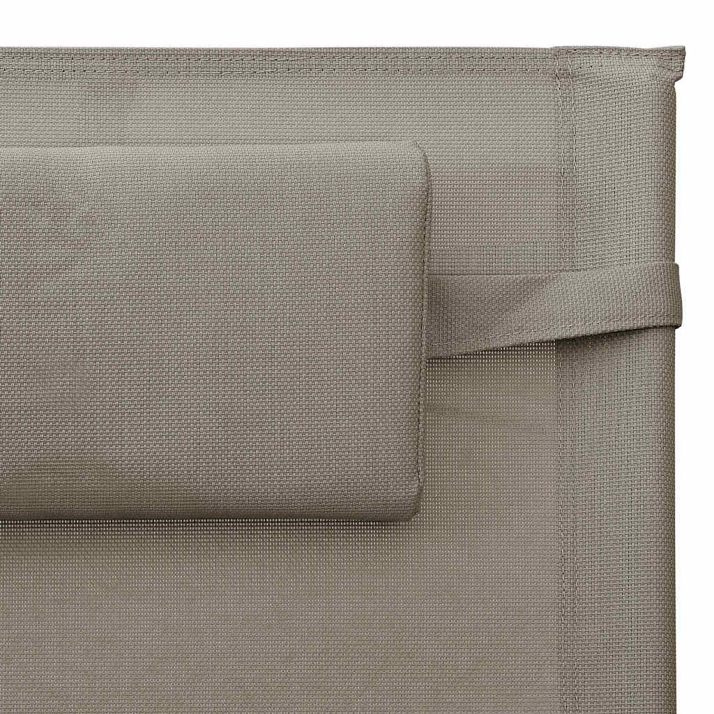 Sonnenliegen 2 Stk. Textilene Taupe und Grau