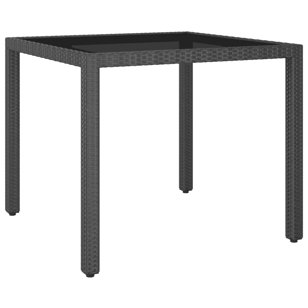 Gartentisch Schwarz 90x90x75 cm Poly Rattan