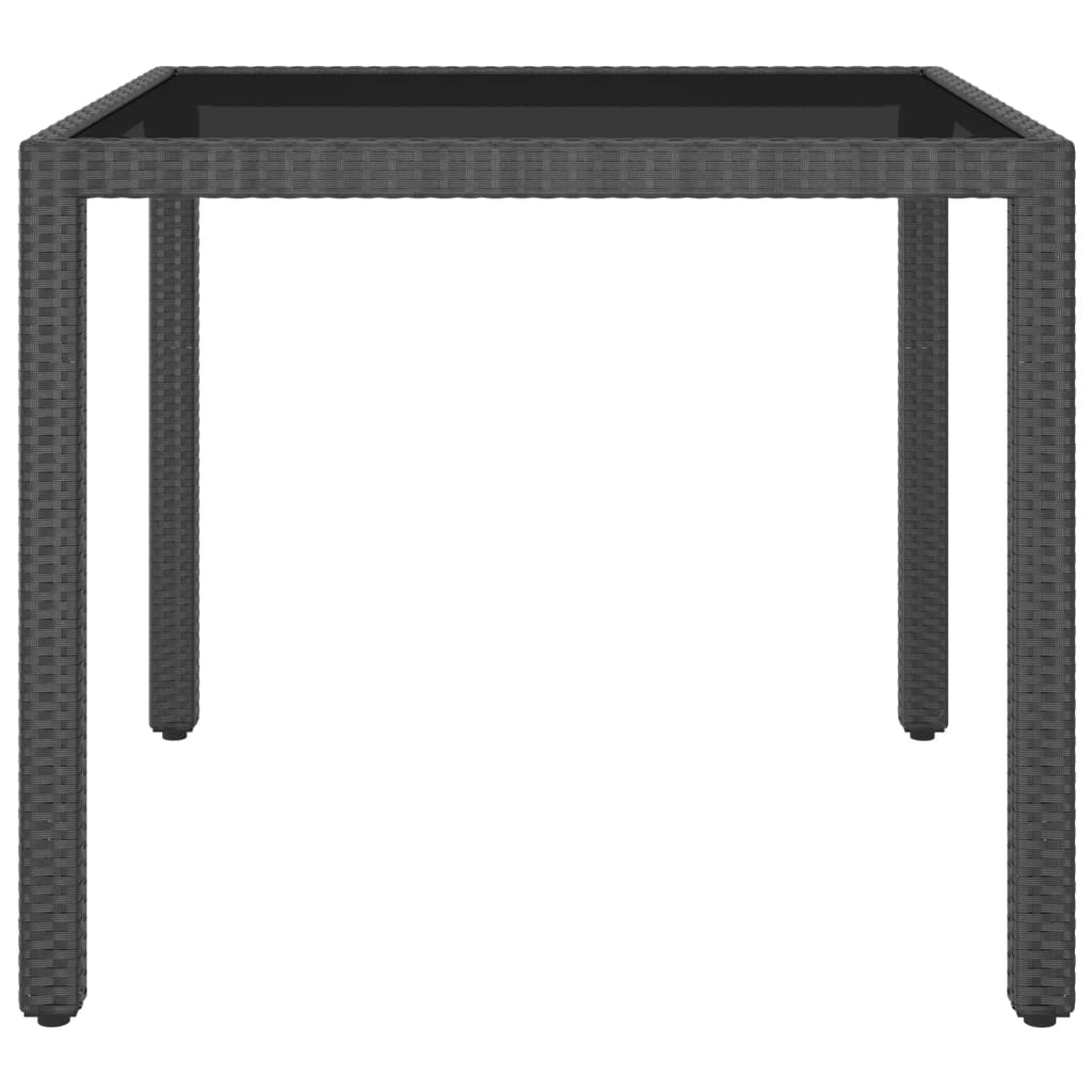 Gartentisch Schwarz 90x90x75 cm Poly Rattan