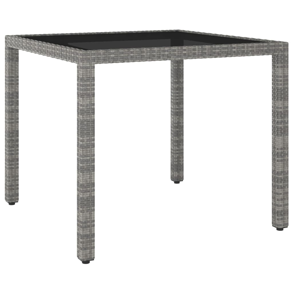 Gartentisch Grau 90x90x75 cm Poly Rattan