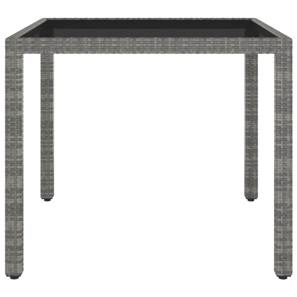 Gartentisch Grau 90x90x75 cm Poly Rattan