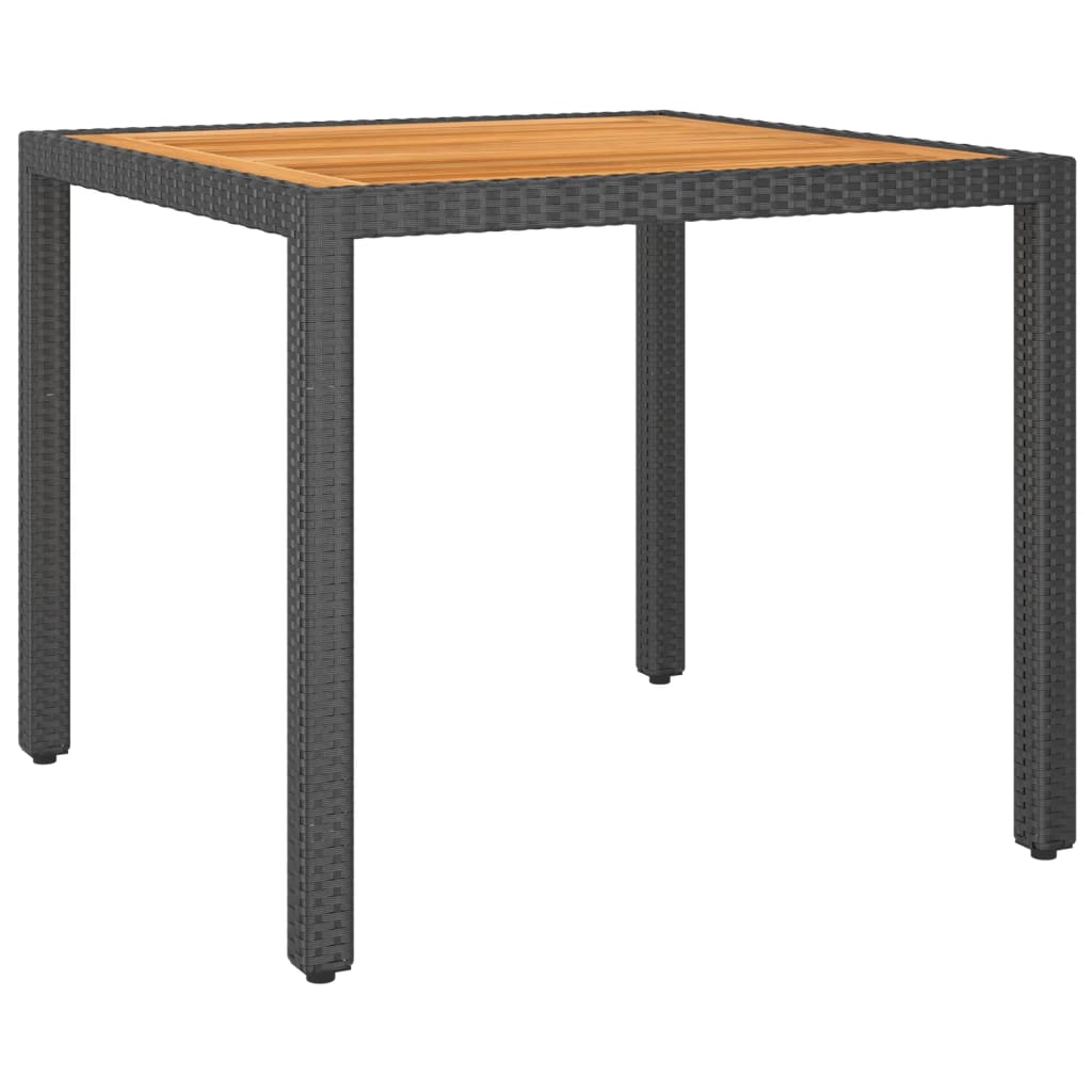 Gartentisch Schwarz 90x90x75 cm Poly Rattan