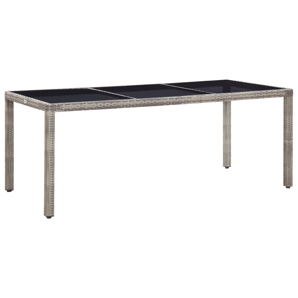 Gartentisch Grau 190x90x75 cm Poly Rattan