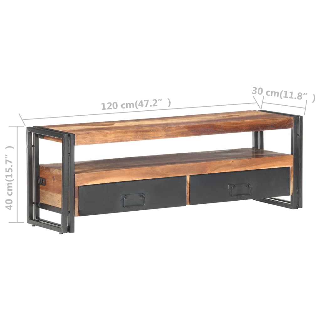 TV-Schrank 120x30x40 cm Massivholz