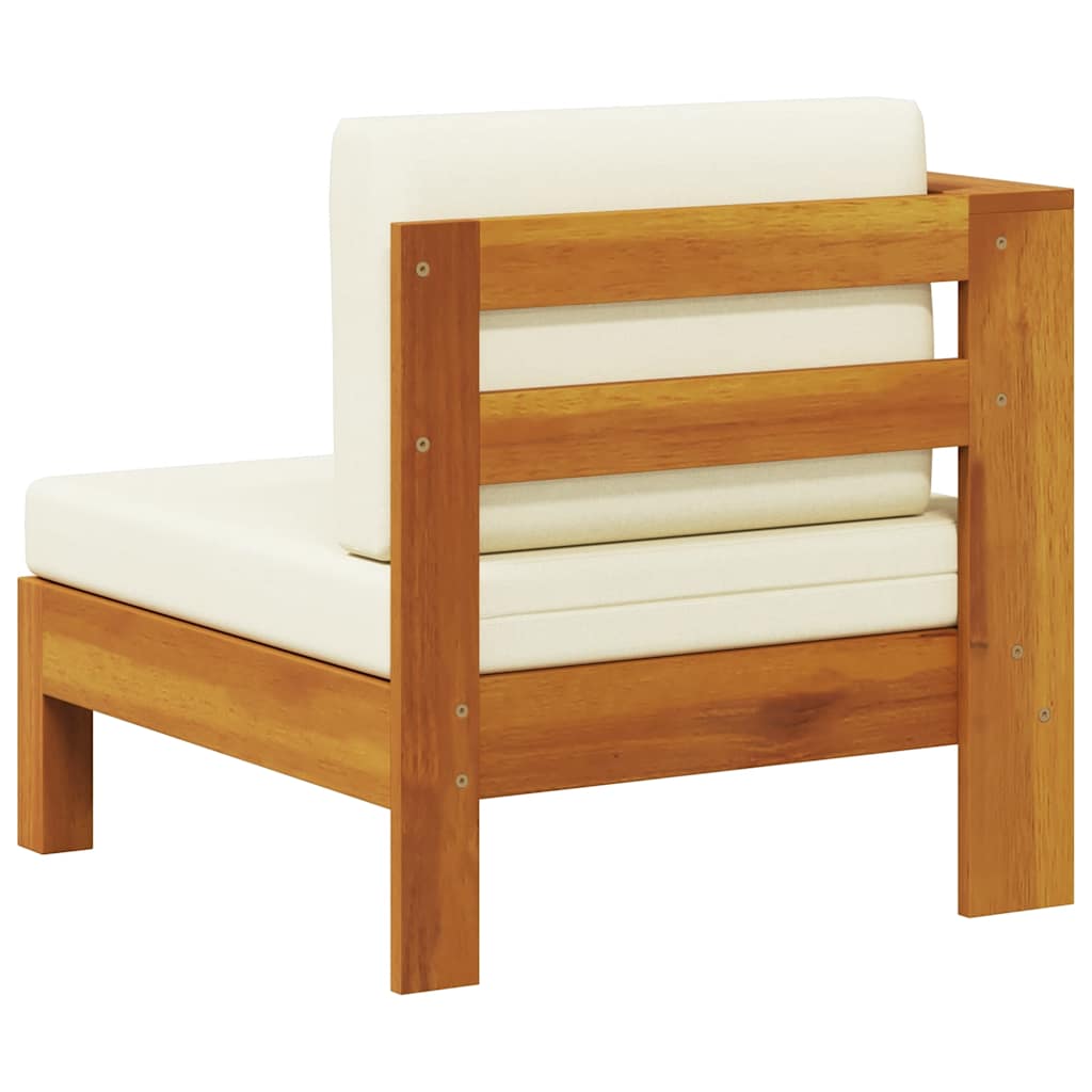Mittelsofa mit 1 Armlehne Cremeweiß Massivholz Akazie
