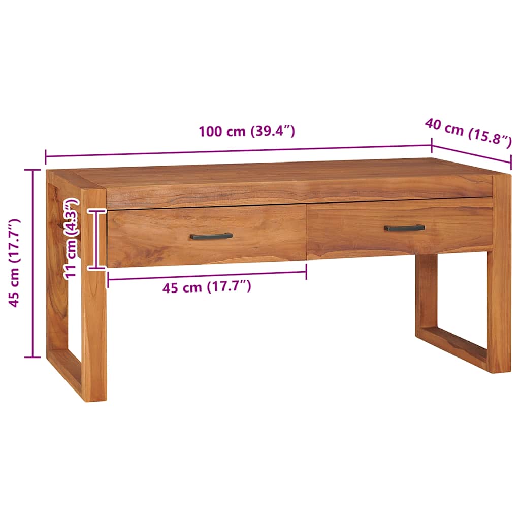 TV-Schrank 100x40x45 cm Teakholz