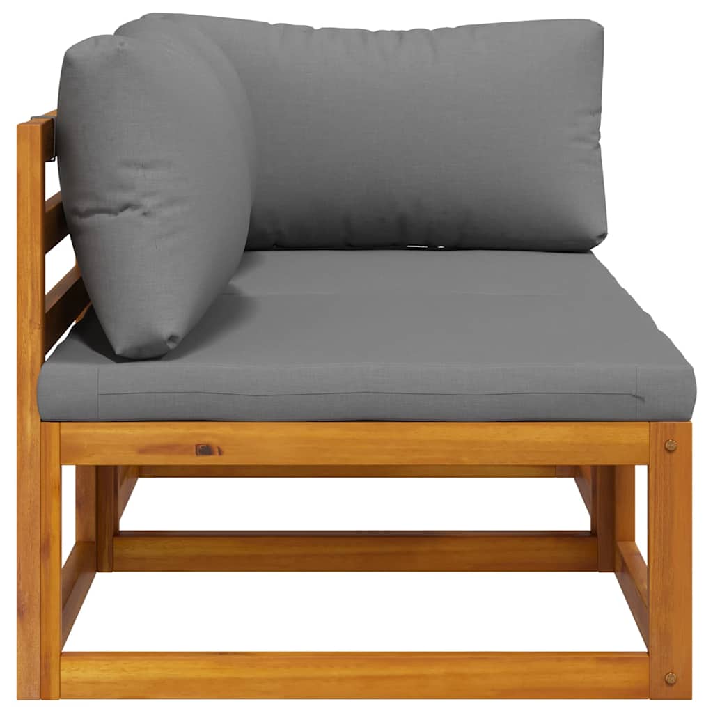 2-tlg. Sofa-Set mit dunkelgrauen Kissen Akazie Massivholz
