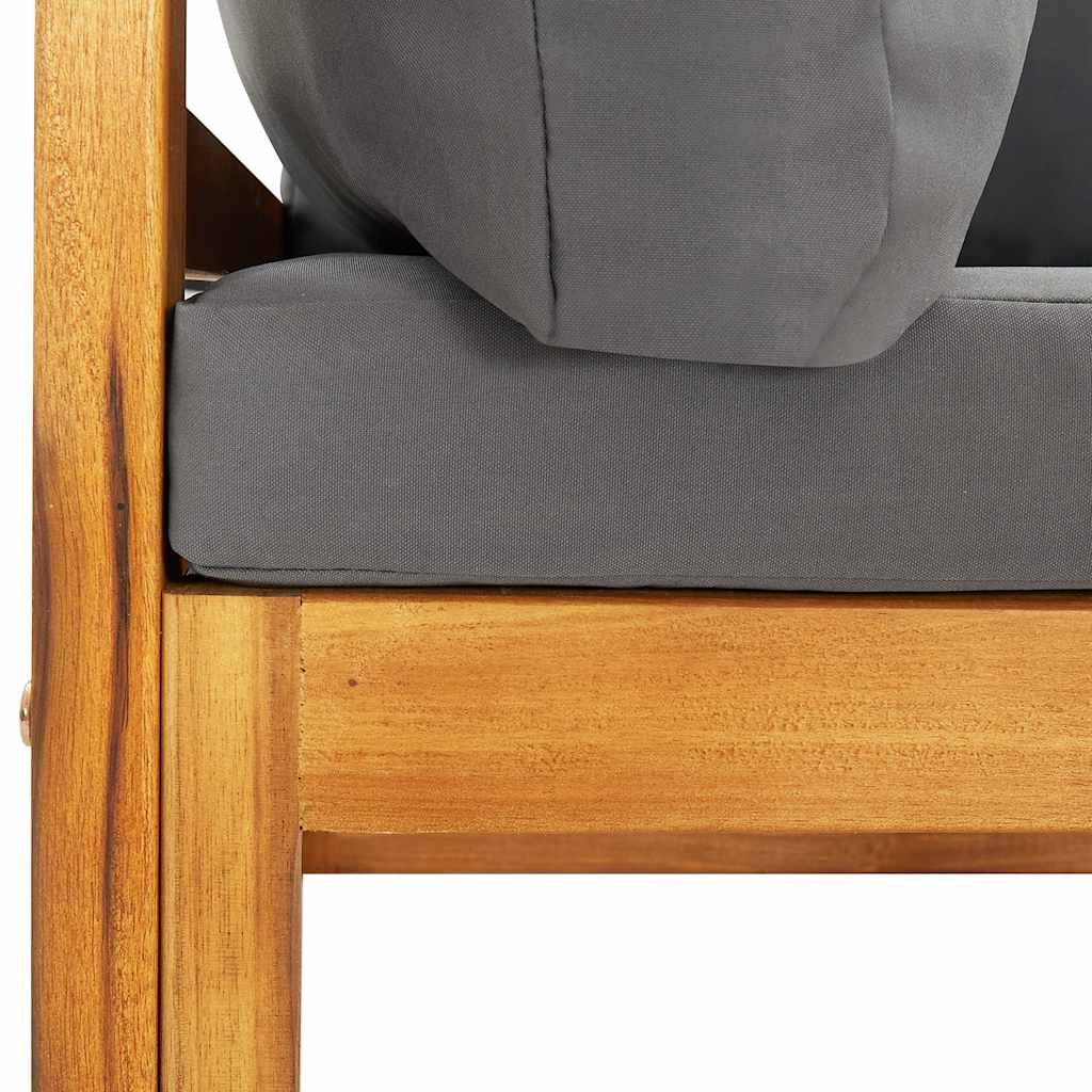Modular-Ecksofa mit Dunkelgrauen Kissen Akazie Massivholz