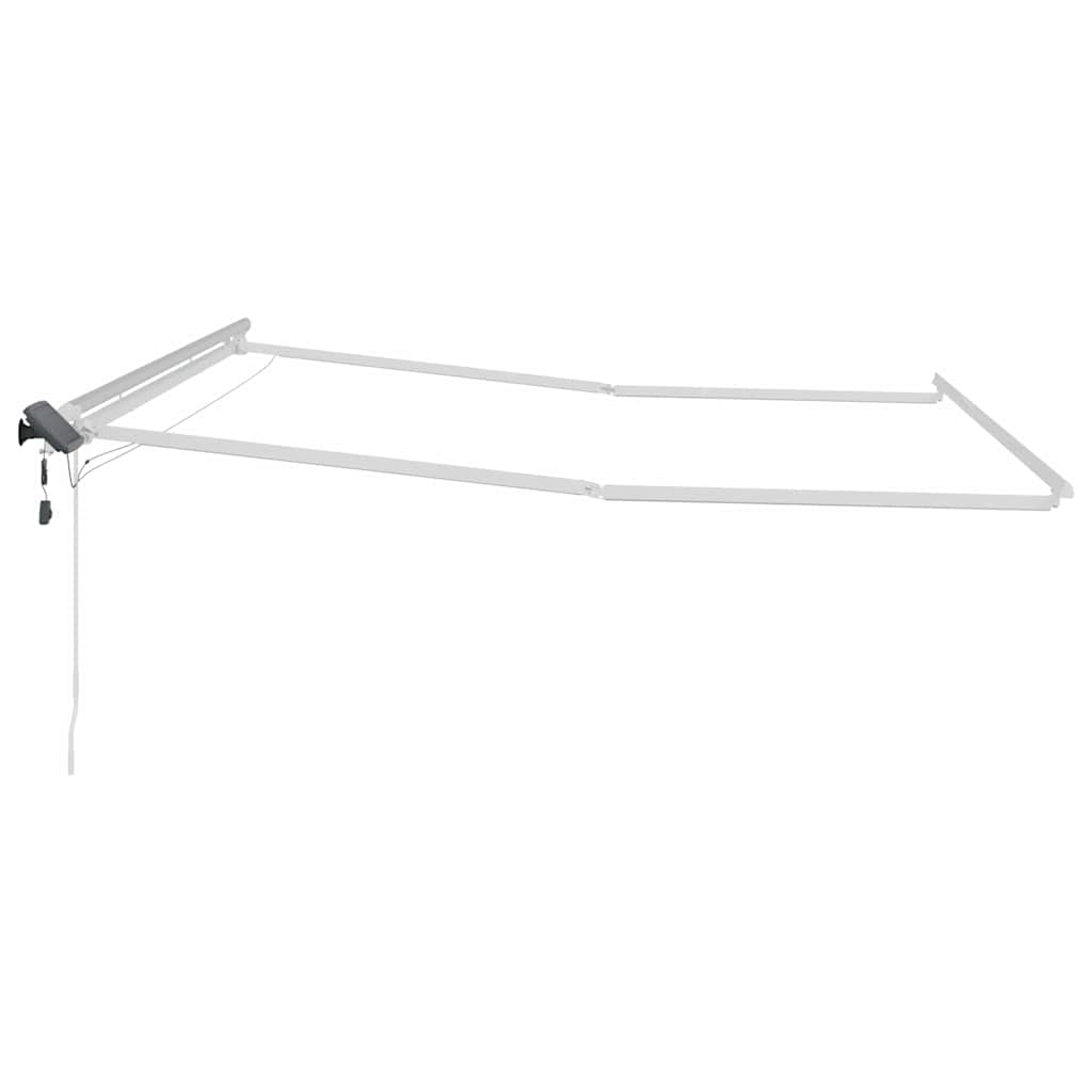 Markisenrahmen mit LED-Lichtleisten Weiß 500 x 300 cm Aluminium