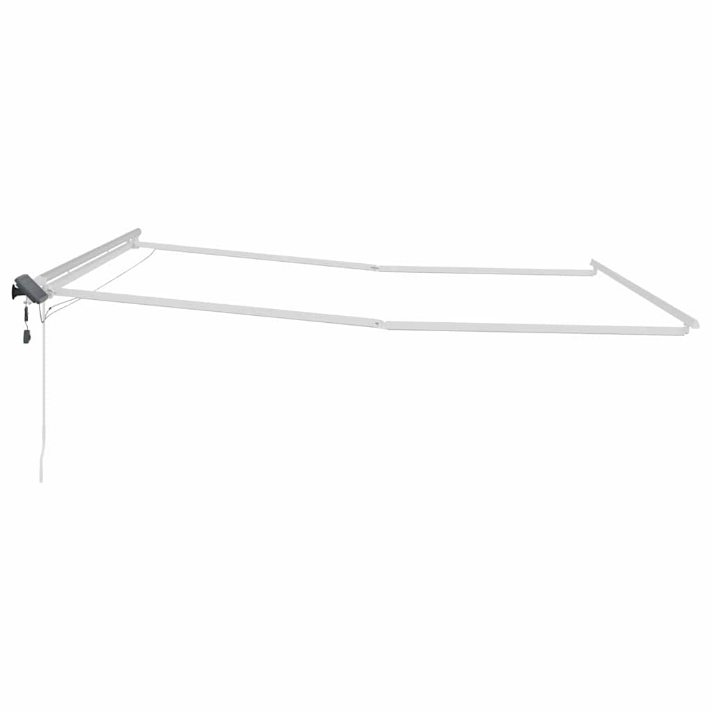 Markisenrahmen mit LED-Lichtleisten Weiß 500 x 350 cm Aluminium